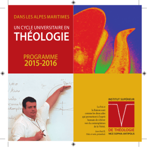 plaquette 2015-2016 - Institut supérieur de théologie Nice Sophia