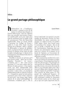Le grand partage philosophique
