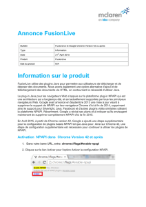 Annonce FusionLive Information sur le produit