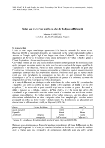 Notes sur les verbes statifs en afar de Tadjoura - Llacan