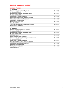 1 LICENCE programme 2016-2017