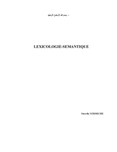 LEXICOLOGIE-SEMANTIQUE