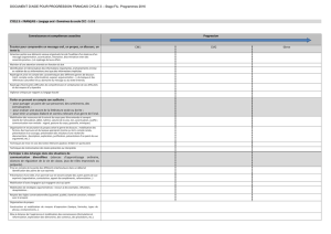 Progression Etude de la langue Cycle 3 - Académie de Nancy-Metz
