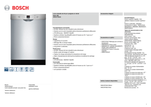 Bosch SHE33T55UC Lave-vaisselle encastr. sous plan trav. Version