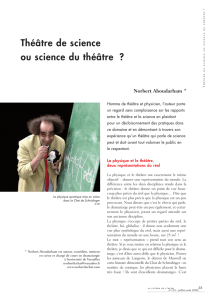 Théâtre de science ou science du théâtre€?