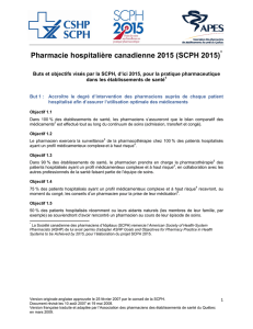 Pharmacie hospitalière canadienne (SCPH 2015)