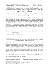 Libéralisation commerciale et recettes fiscales : analyse par quantile