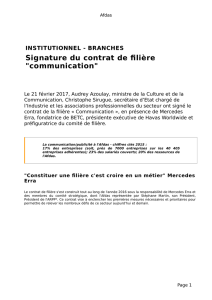 Signature du contrat de filière "communication" — Afdas