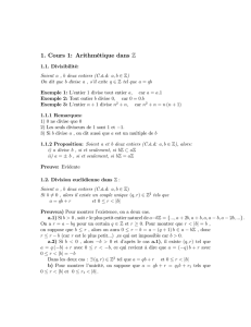 1. Cours 1: Arithmétique dans Ζ - E