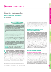 Hépatites à virus exotique – Exotic acquisition of viral hepatitis