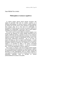 Philosophies et sciences cognitives