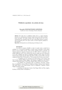 Publicité et produit: les articles de luxe