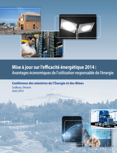 Mise à jour sur l`efficacité énergétique 2014 : Avantages
