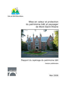 Rapport du repérage du patrimoine bâti, la mise en valeur et
