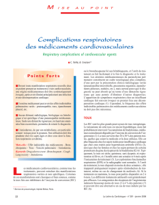 Complications respiratoires des médicaments cardiovasculaires
