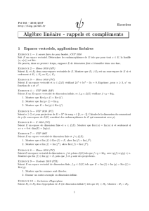 Algèbre linéaire - rappels et compléments