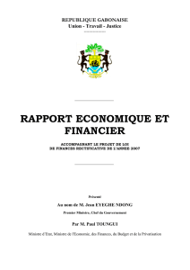 Rapport économique et financier accompagnant le projet de loi de