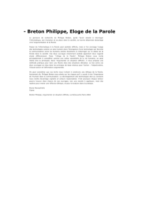 - Breton Philippe, Eloge de la Parole