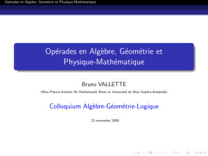Opérades en Algèbre, Géométrie et Physique