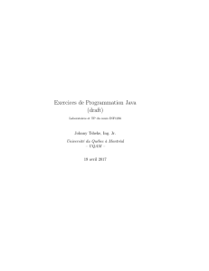 Exercices de Programmation Java (draft) - INF1256