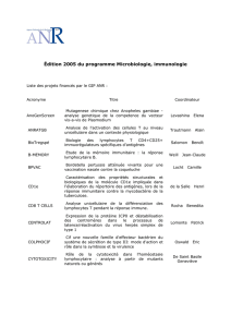 Édition 2005 du programme Microbiologie, immunologie