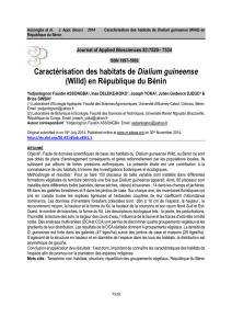 Caractérisation des habitats de Dialium guineense (Willd) en