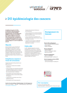 DU épidémiologie des cancers