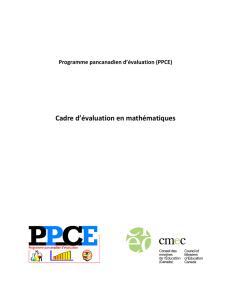 Cadre d`évaluation en mathématiques du PPCE de 2010