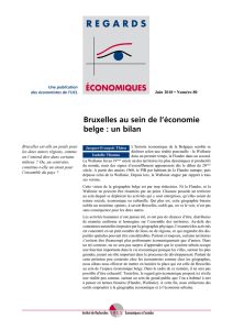 Bruxelles au sein de l`économie belge : un bilan