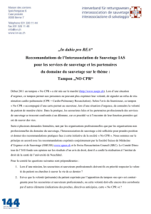 NoCPR : Prise de position de l`IAS