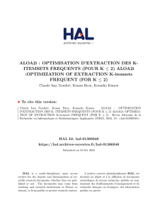 ALOA2i : OPTIMISATION D`EXTRACTION DES K- ITEMSETS
