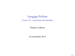 Langage Python - Cours 2/5 : structures de données