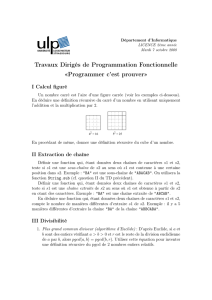 Travaux Dirigés de Programmation Fonctionnelle «Programmer c
