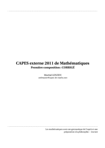 CAPES externe 2011 de Mathématiques