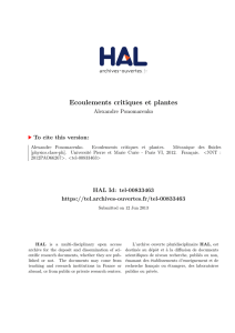 Ecoulements critiques et plantes - Tel Archives ouvertes