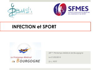INFECTION et SPORT - Printemps Médical de Bourgogne