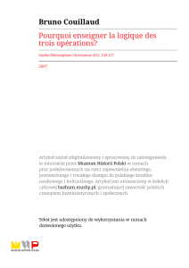 Bruno Couillaud Pourquoi enseigner la logique des trois opérations?