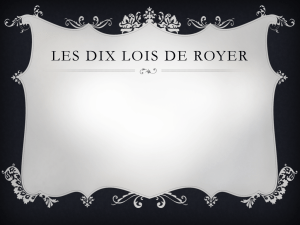 LES DIX LOIS DE ROYER