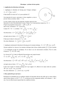 Mécanique : systèmes de deux points. 1. Application des théorèmes