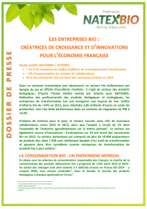 LES ENTREPRISES BIO : CRÉATRICES DE CROISSANCE ET D