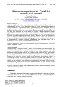 Schémas argumentaux et homonymie - Université Paris