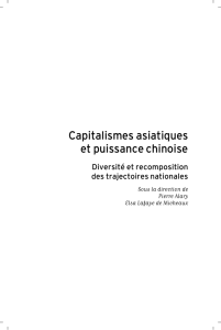 Capitalismes asiatiques et puissance chinoise