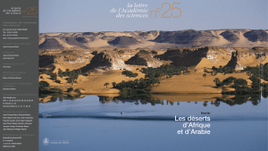 Les déserts d`Afrique et d`Arabie - La Lettre n°25