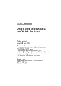20 ans de greffe cardiaque au CHU de Toulouse (Dossier de presse)