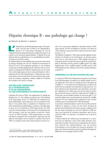 Hépatite chronique B : pathologie qui change ?