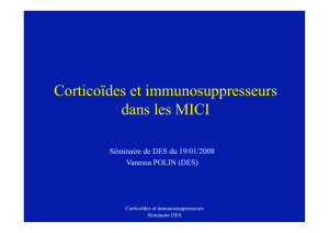 Corticoïdes et immunosuppresseurs dans les MICI