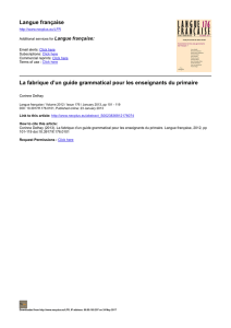 Comment écrire une grammaire du français