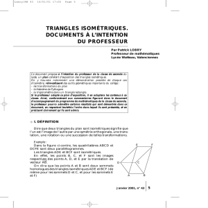 Triangles isométriques