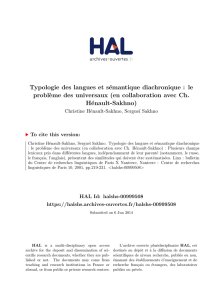 Typologie des langues et sémantique diachronique - Hal-SHS