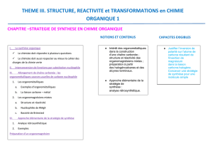 THEME III. STRUCTURE, REACTIVITE et TRANSFORMATIONS en